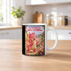Blütendrache – Drachen-Tasse. Spruch: Du bringst mein Herz zum Blühen. Weiß. 2 KUECHE.