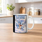 Schneedrache – Drachen-Tasse. Spruch: Mit dir wird mir warm ums Herz. Weiß. 2 KUECHE.