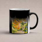 Seifenblasendrache – Drachen-Tasse. Spruch: Für jeden Quatsch zu haben. Black Edition mit Wärmeeffekt. 6 WAERMEEFFEKT.
