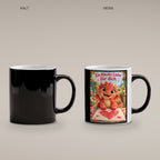 Maldrache – Drachen-Tasse. Spruch: Ein Klecks Liebe für dich. Black Edition mit Wärmeeffekt. 4 KALT HEISS.