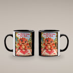 Maldrache – Drachen-Tasse. Spruch: Ein Klecks Liebe für dich. Innen schwarz. 4 BEIDE SEITEN.