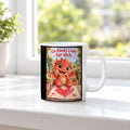 Maldrache – Drachen-Tasse. Spruch: Ein Klecks Liebe für dich. Weiß. 3 FENSTER.