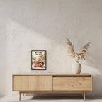 Wir passen da rein – Gerahmtes Frettchenbild. Spruch: If it fits he sits 30×40 cm. Schwarzer Holzrahmen ohne Passepartout. 2 RAUM 30x40cm