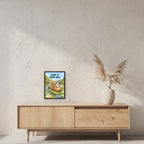 Limousinenblatt – Gerahmtes Capybarabild. Spruch: Just a chill guy. 30×40 cm. Schwarzer Holzrahmen ohne Passepartout. 2 RAUM 30x40cm