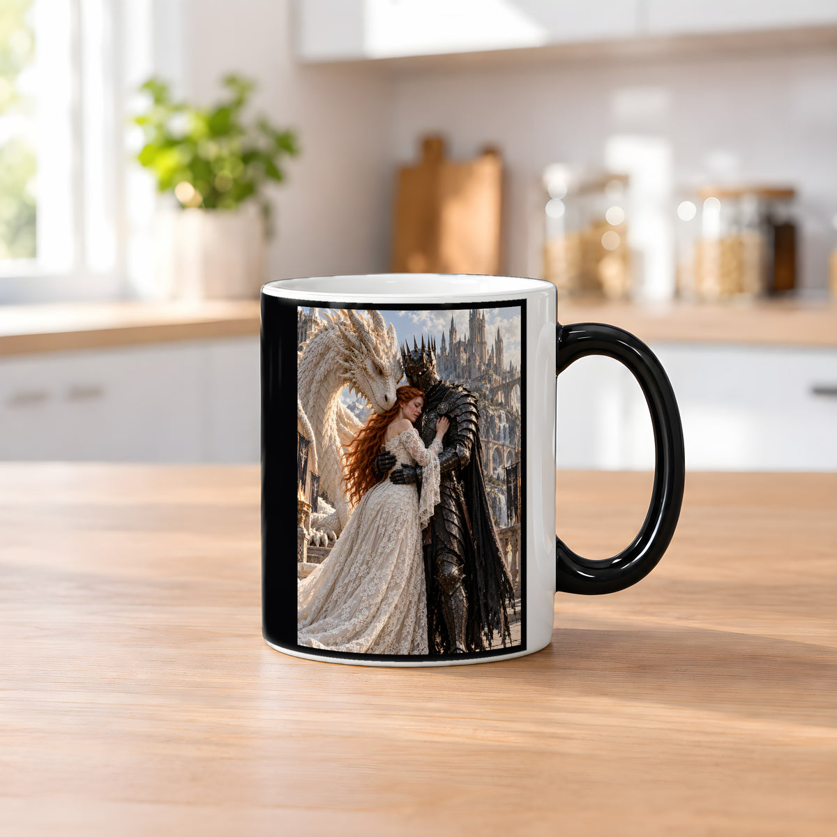 Wiedersehen – Fantasywand-Fantasymotiv. 2 KUECHE HEISS. Zaubertasse: Wärmeeffekt.