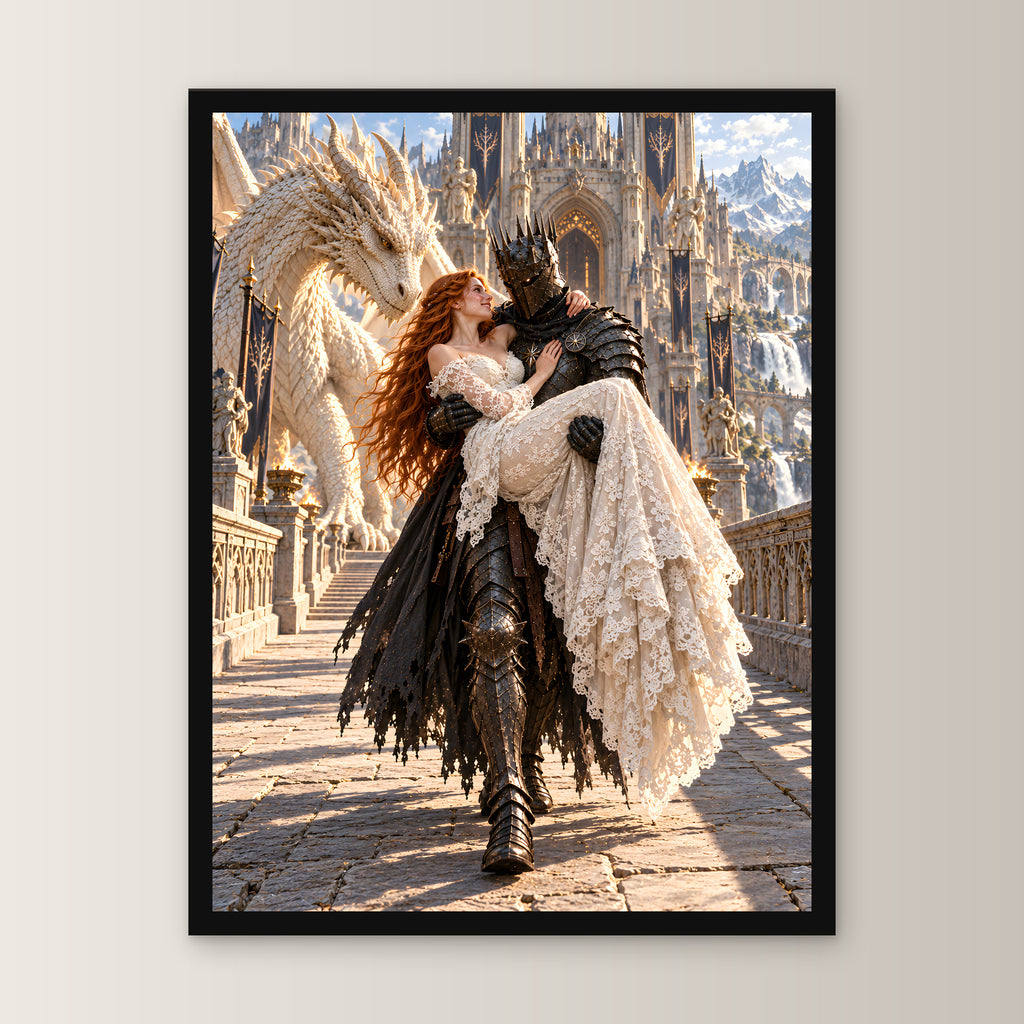 Schlossbruecke – Fantasywand-Fantasymotiv. 1 FRONTAL.