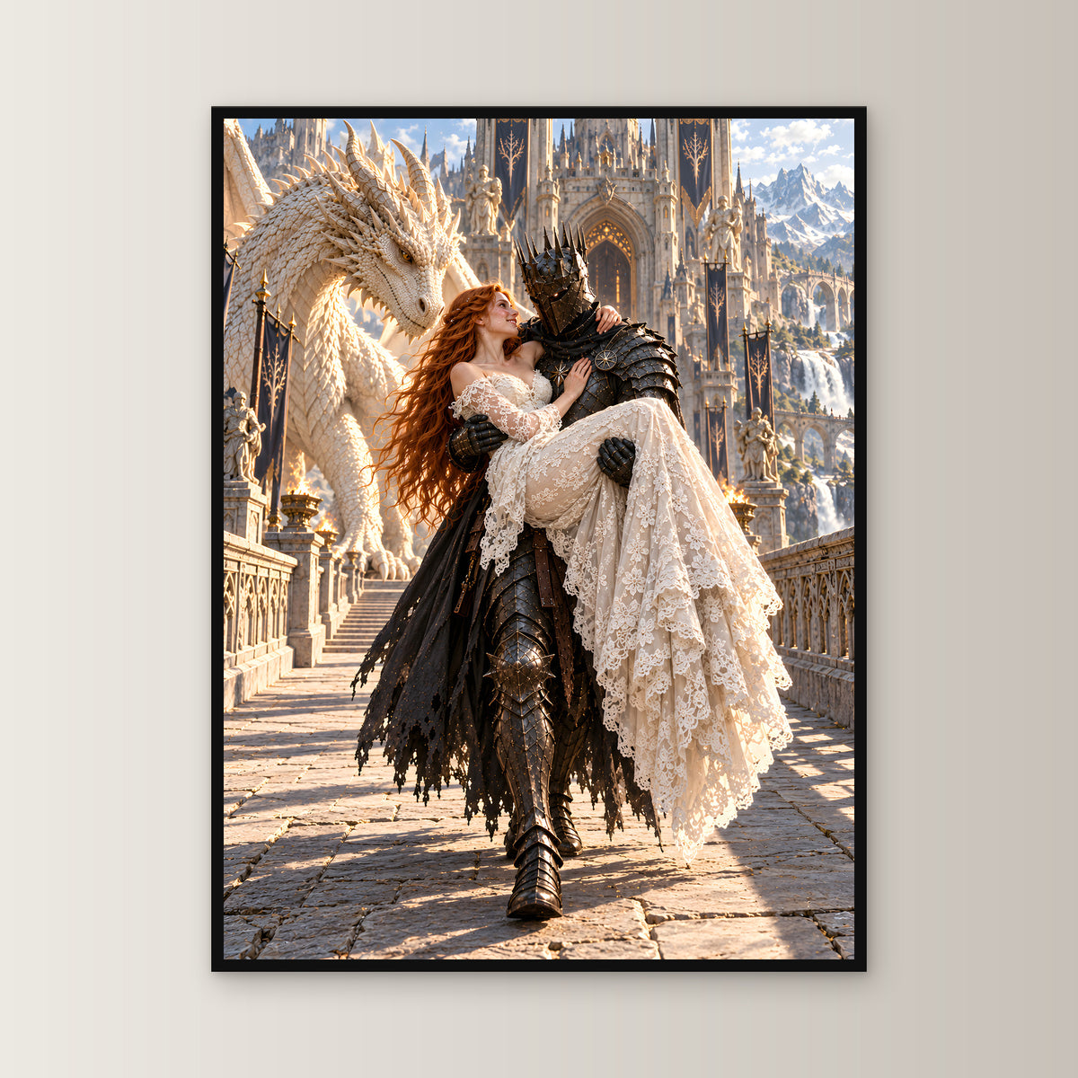 Schlossbruecke – Fantasywand-Fantasymotiv. 1 FRONTAL.