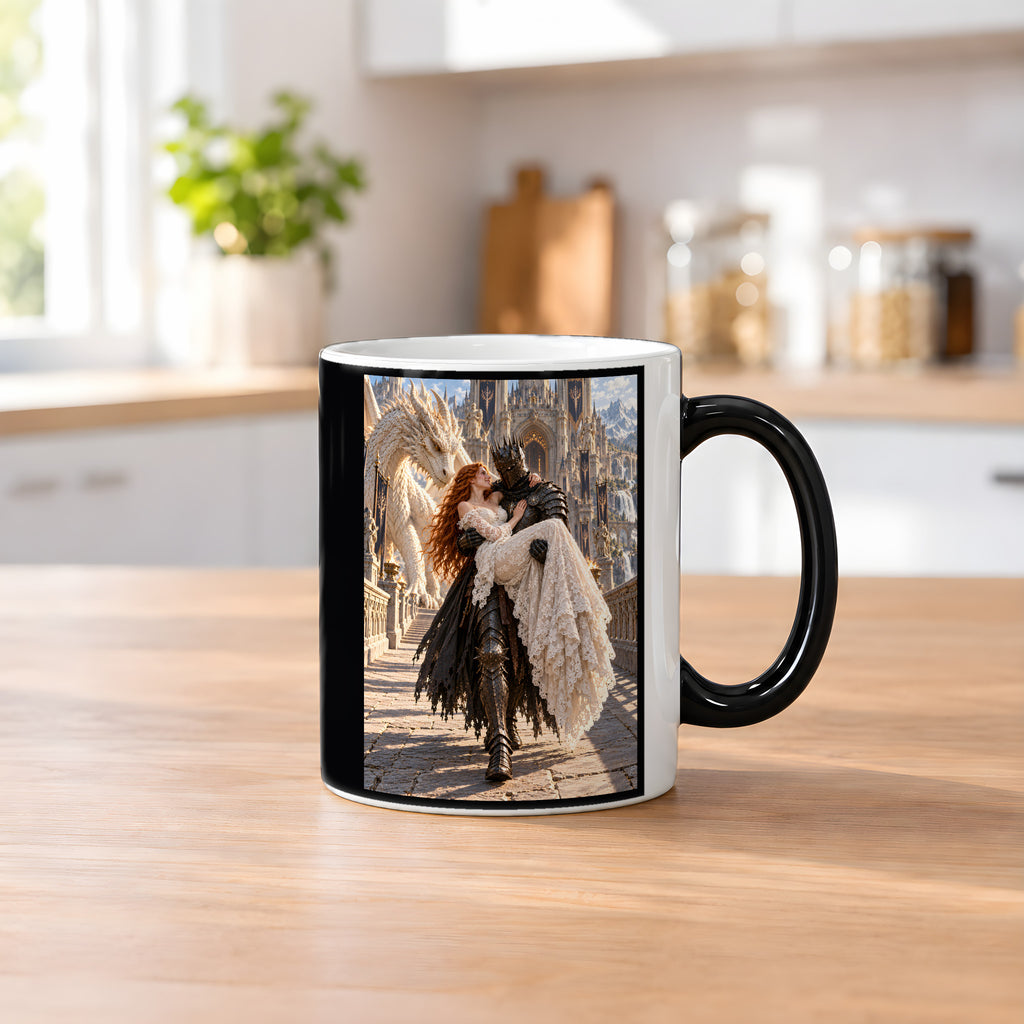 Schlossbruecke – Fantasywand-Fantasymotiv. 2 KUECHE HEISS. Zaubertasse: Wärmeeffekt.