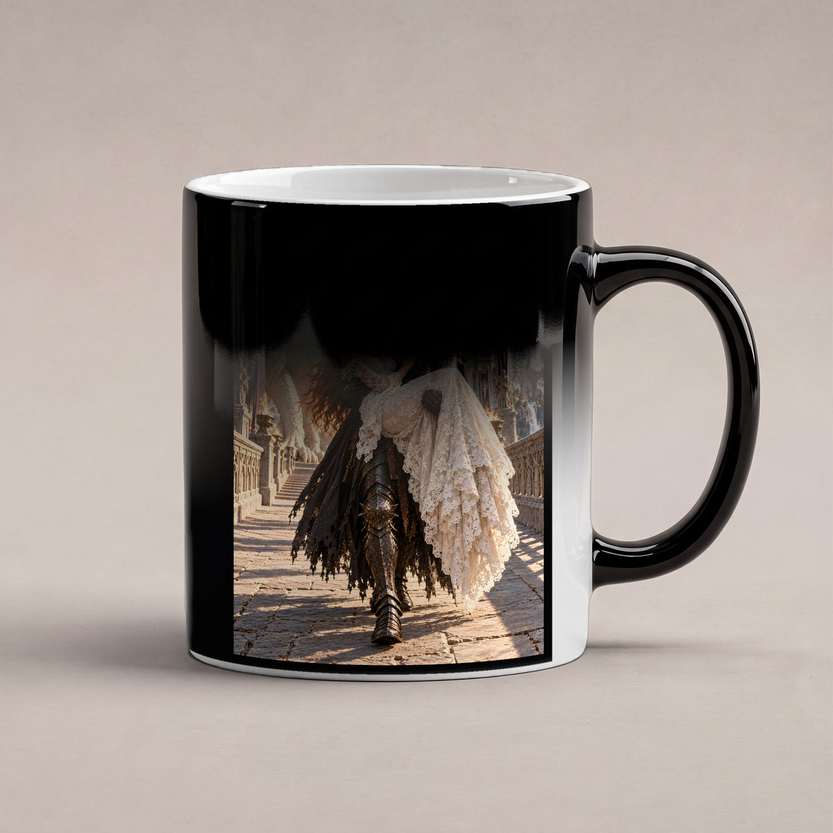 Schlossbruecke – Fantasywand-Fantasymotiv. 6 WAERMEEFFEKT. Zaubertasse: Wärmeeffekt.