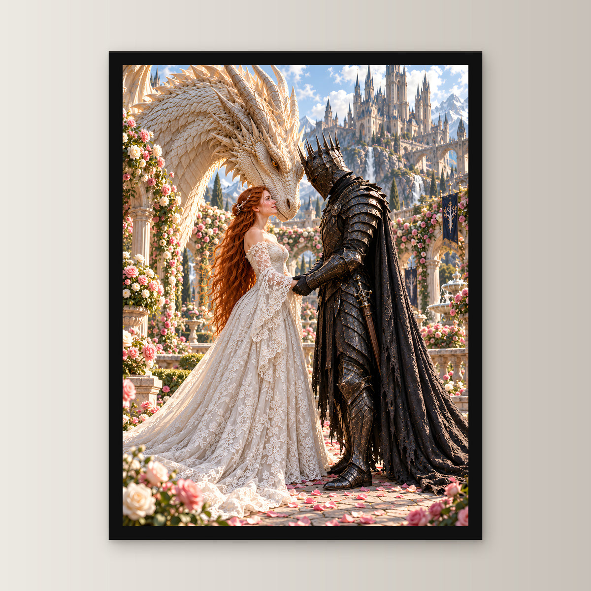 Rosengarten – Fantasywand-Fantasymotiv. 1 FRONTAL.