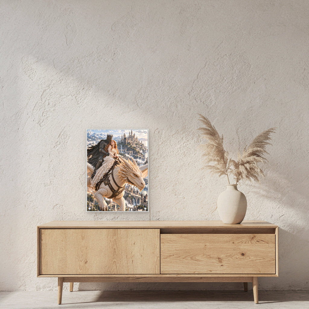 Drachenritt – Fantasywand-Fantasymotiv. 2 RAUM 45x60cm.