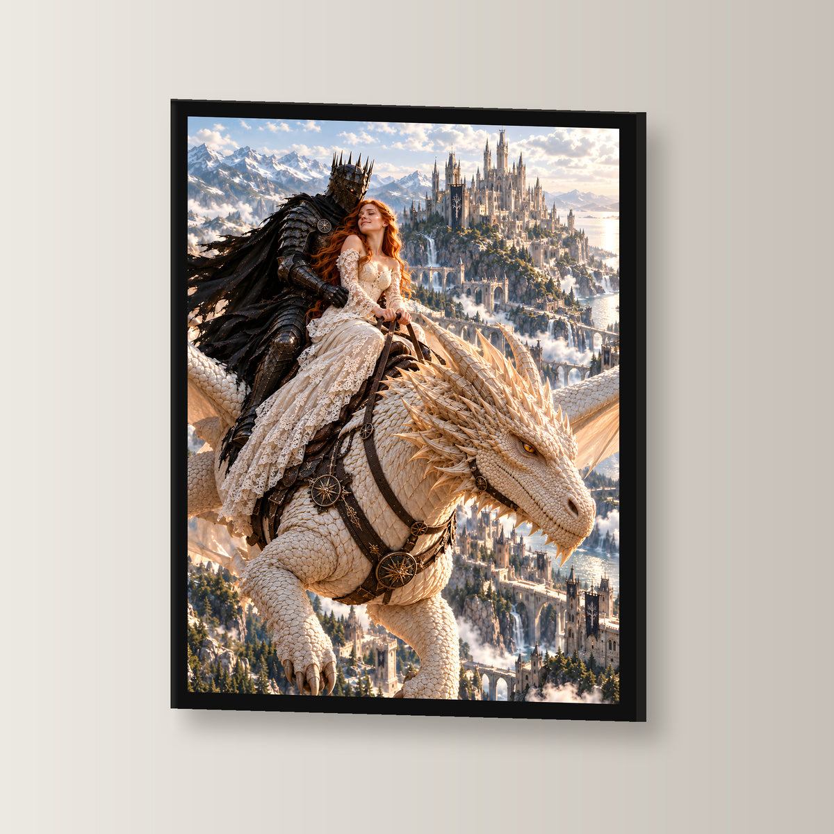 Drachenritt – Fantasywand-Fantasymotiv. 3 WINKEL.