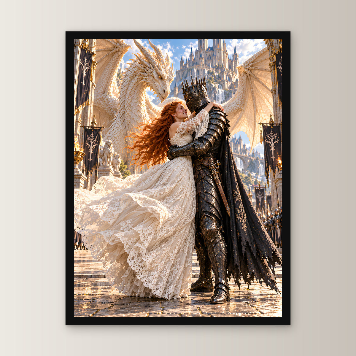 Schlosstor – Fantasywand-Fantasymotiv. 1 FRONTAL.