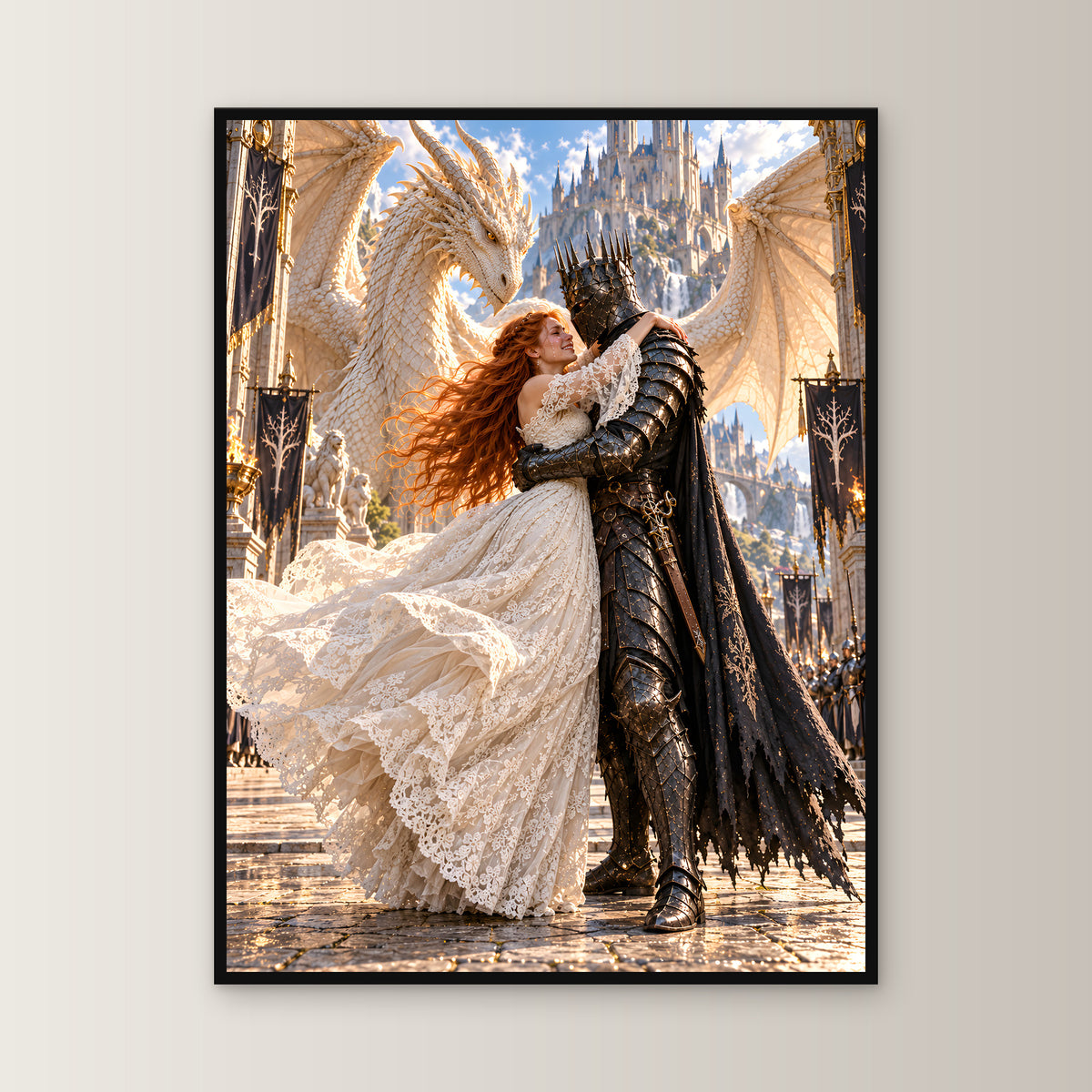 Schlosstor – Fantasywand-Fantasymotiv. 1 FRONTAL.