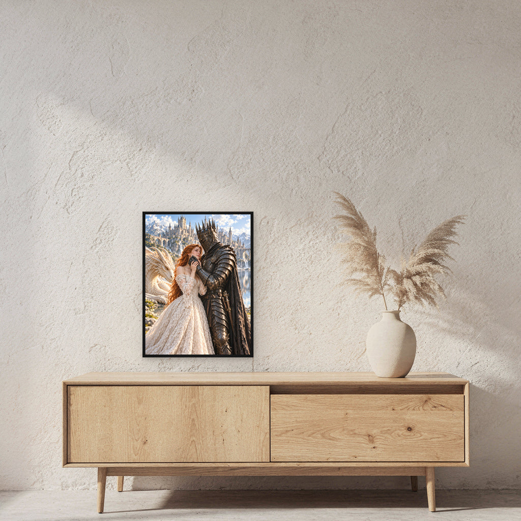 Hand an Wange – Fantasywand-Fantasymotiv. 2 RAUM 45x60cm.