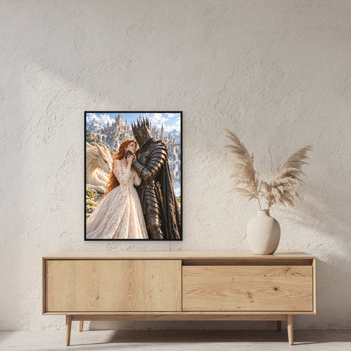 Hand an Wange – Fantasywand-Fantasymotiv. 2 RAUM 60x80cm.