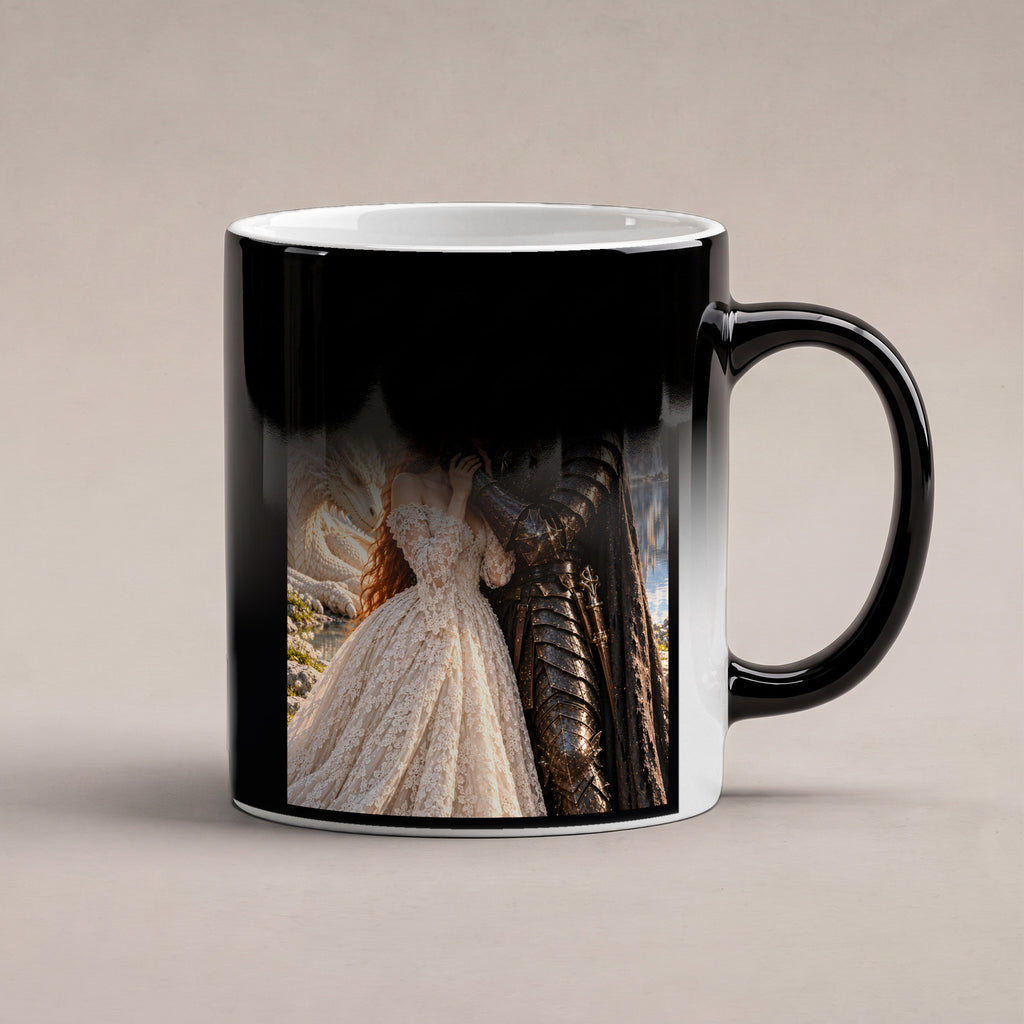 Hand an Wange – Fantasywand-Fantasymotiv. 6 WAERMEEFFEKT. Zaubertasse: Wärmeeffekt.