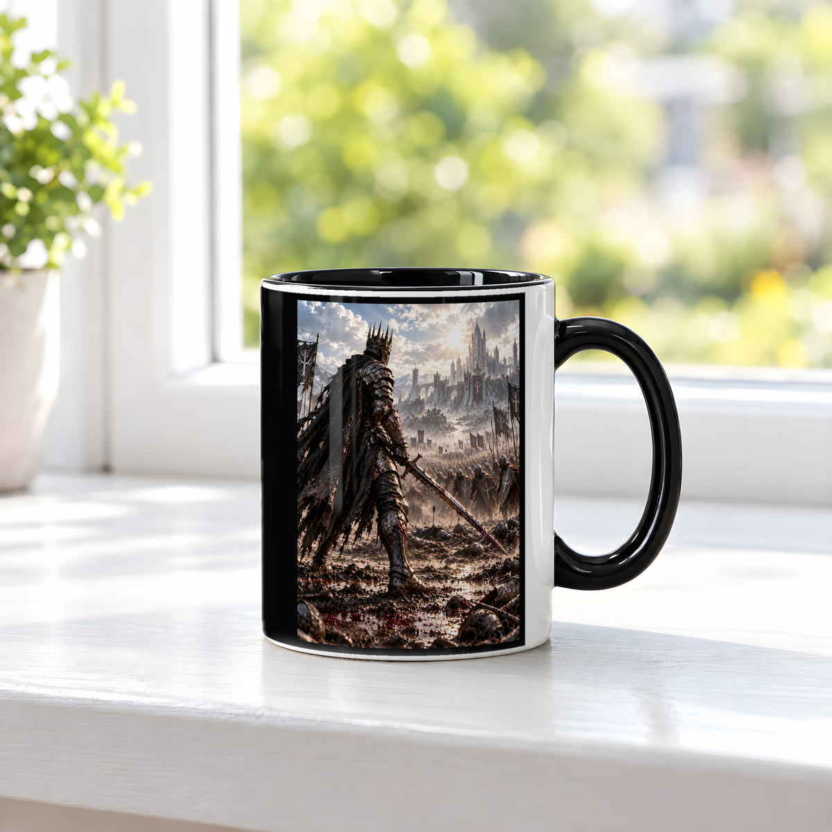 Einer gegen alle – Fantasywand-Fantasymotiv. 3 FENSTER. Innen schwarz.