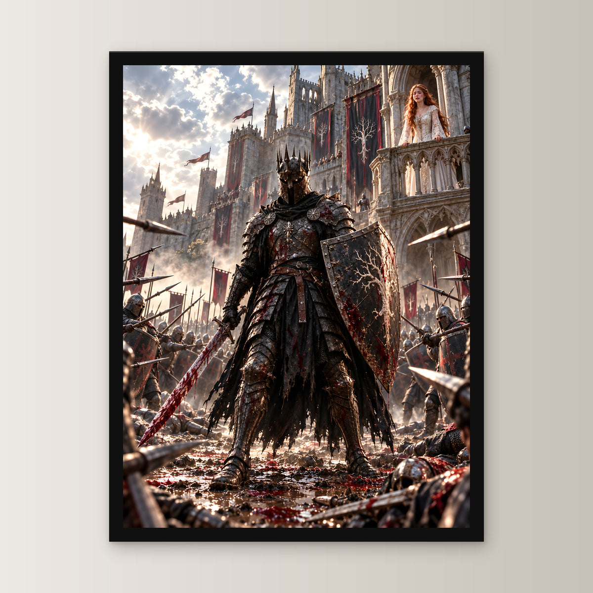 Vor ihren Augen – Fantasywand-Fantasymotiv. 1 FRONTAL.
