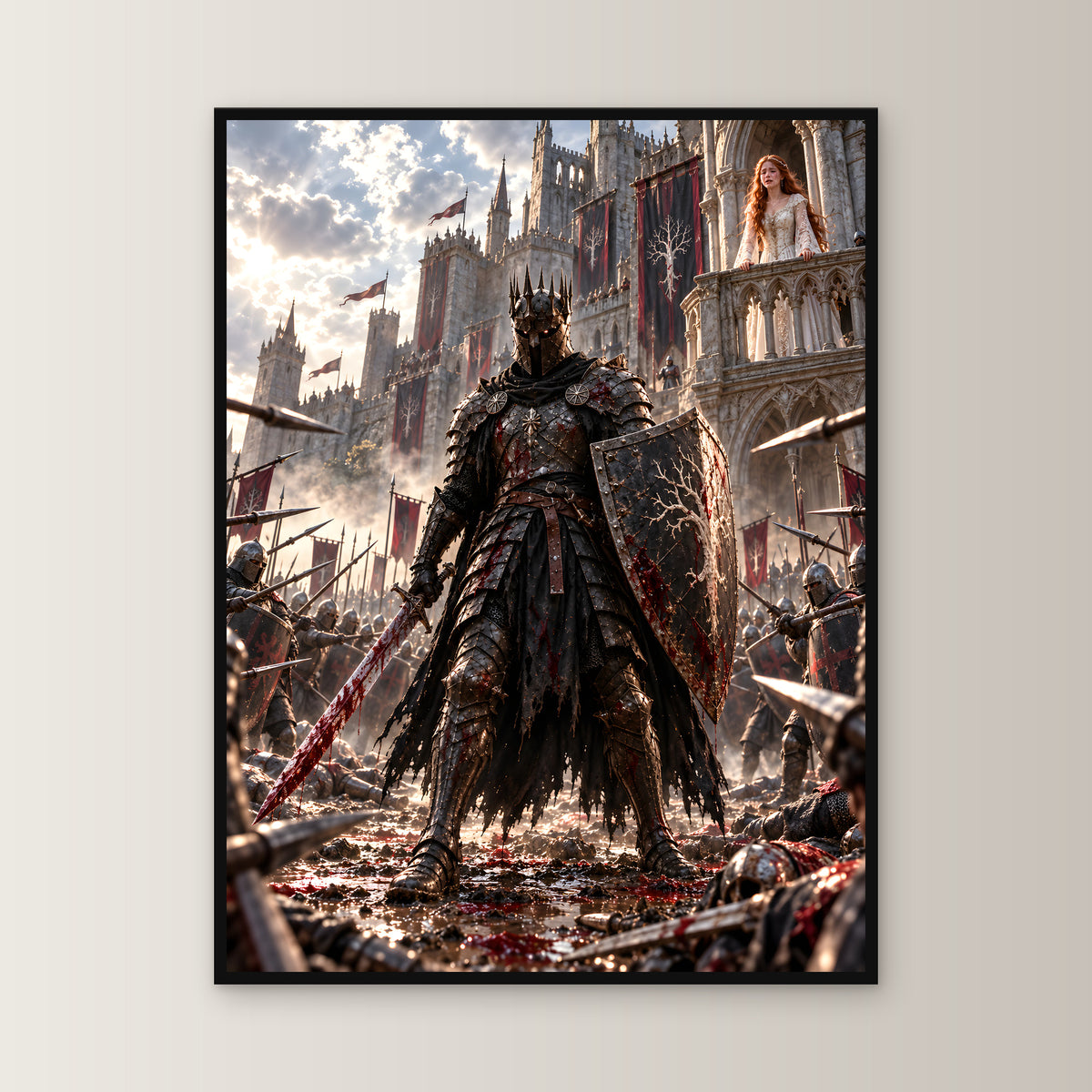 Vor ihren Augen – Fantasywand-Fantasymotiv. 1 FRONTAL.