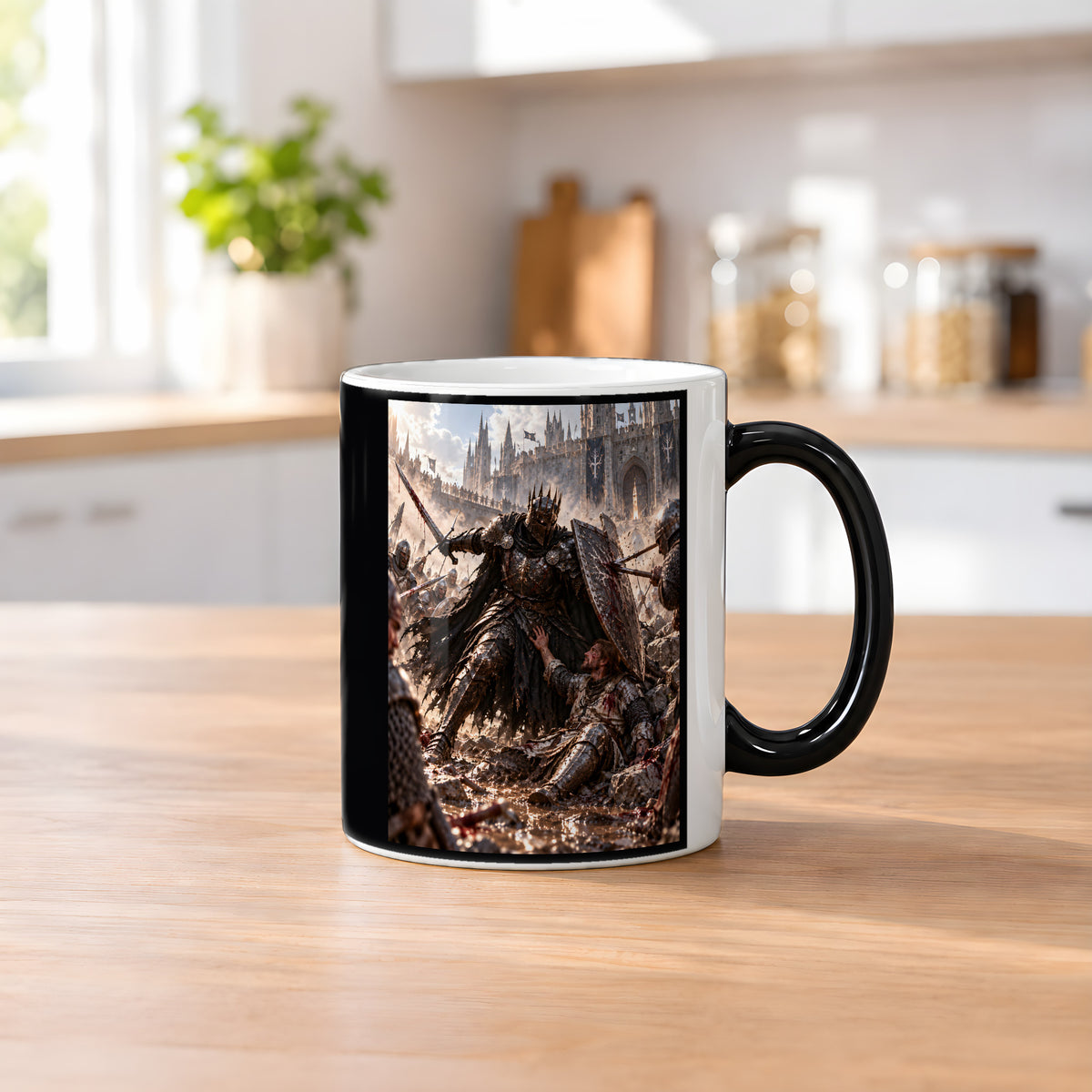 Beschuetzer – Fantasywand-Fantasymotiv. 2 KUECHE HEISS. Zaubertasse: Wärmeeffekt.