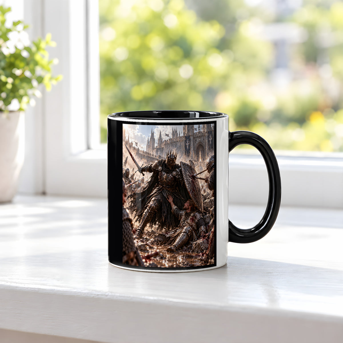 Beschuetzer – Fantasywand-Fantasymotiv. 3 FENSTER. Innen schwarz.