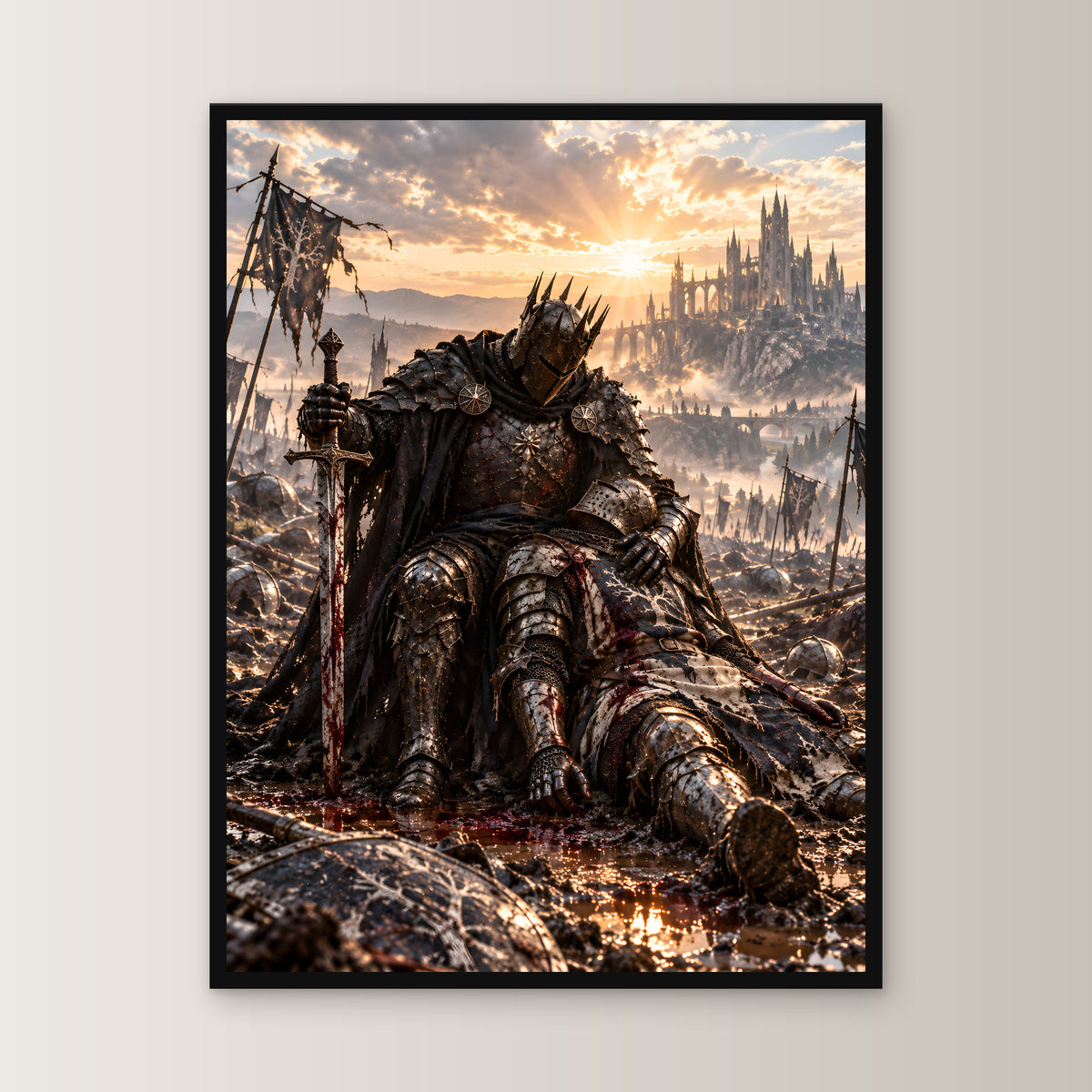 Trauer im Morgenlicht – Fantasywand-Fantasymotiv. 1 FRONTAL.