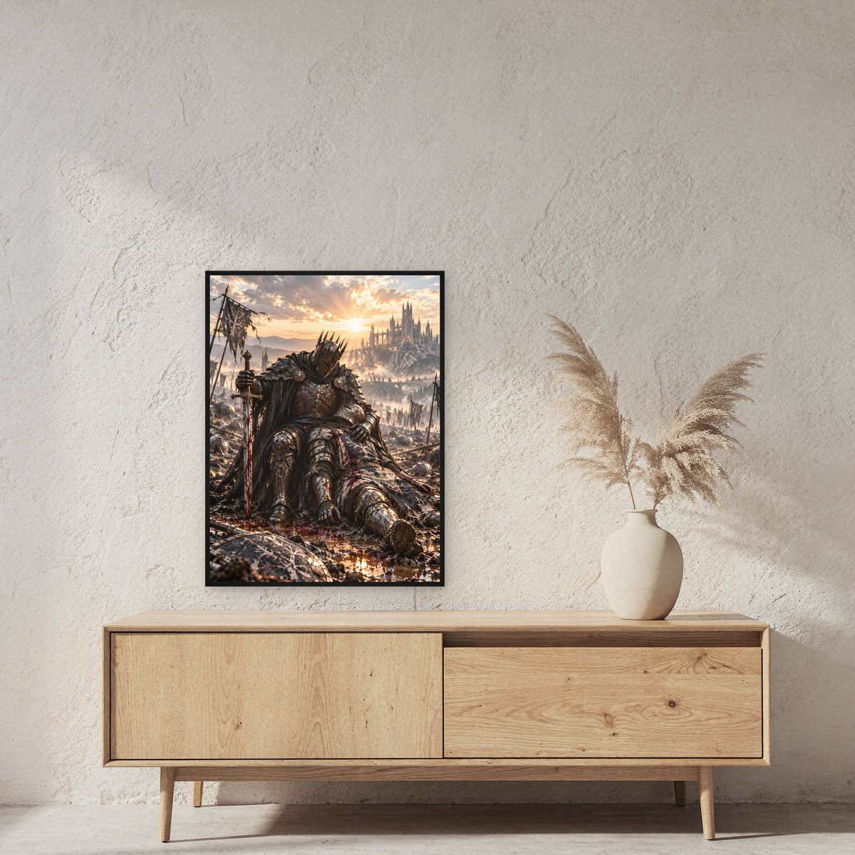 Trauer im Morgenlicht – Fantasywand-Fantasymotiv. 2 RAUM 60x80cm.