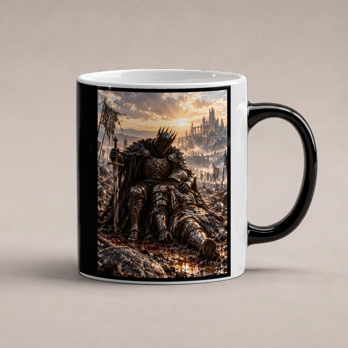 Trauer im Morgenlicht – Fantasywand-Fantasymotiv. 1 STUDIO HEISS. Zaubertasse: Wärmeeffekt.