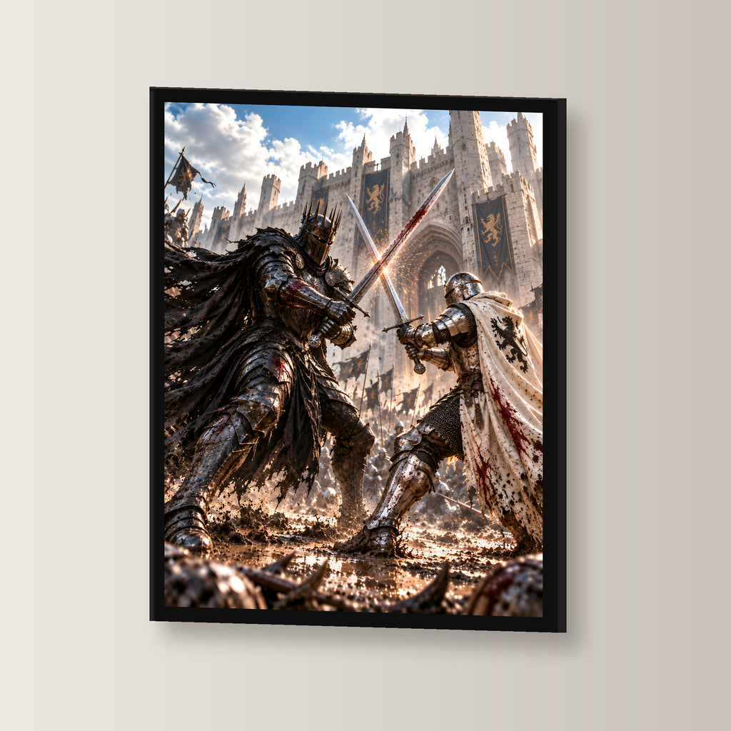 Schwertkampf – Fantasywand-Fantasymotiv. 3 WINKEL.
