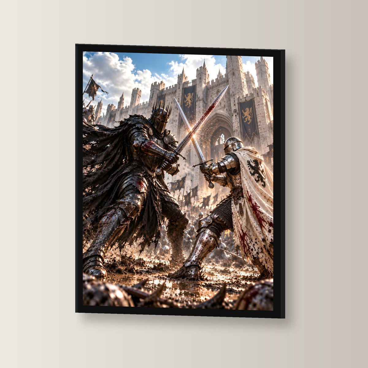 Schwertkampf – Fantasywand-Fantasymotiv. 3 WINKEL.
