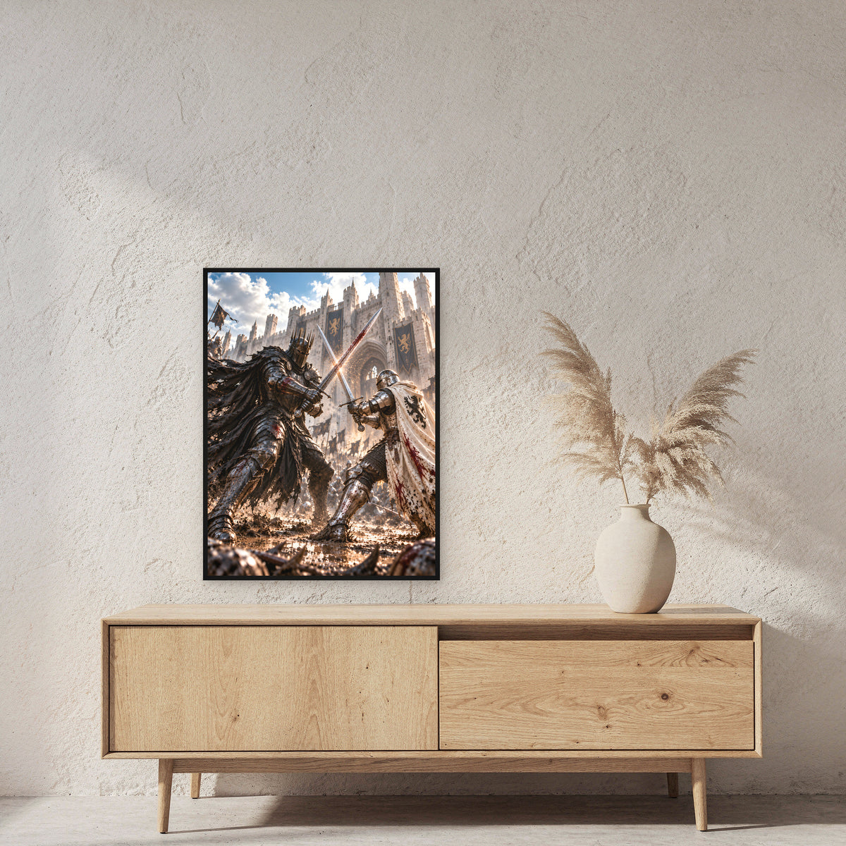 Schwertkampf – Fantasywand-Fantasymotiv. 2 RAUM 60x80cm.