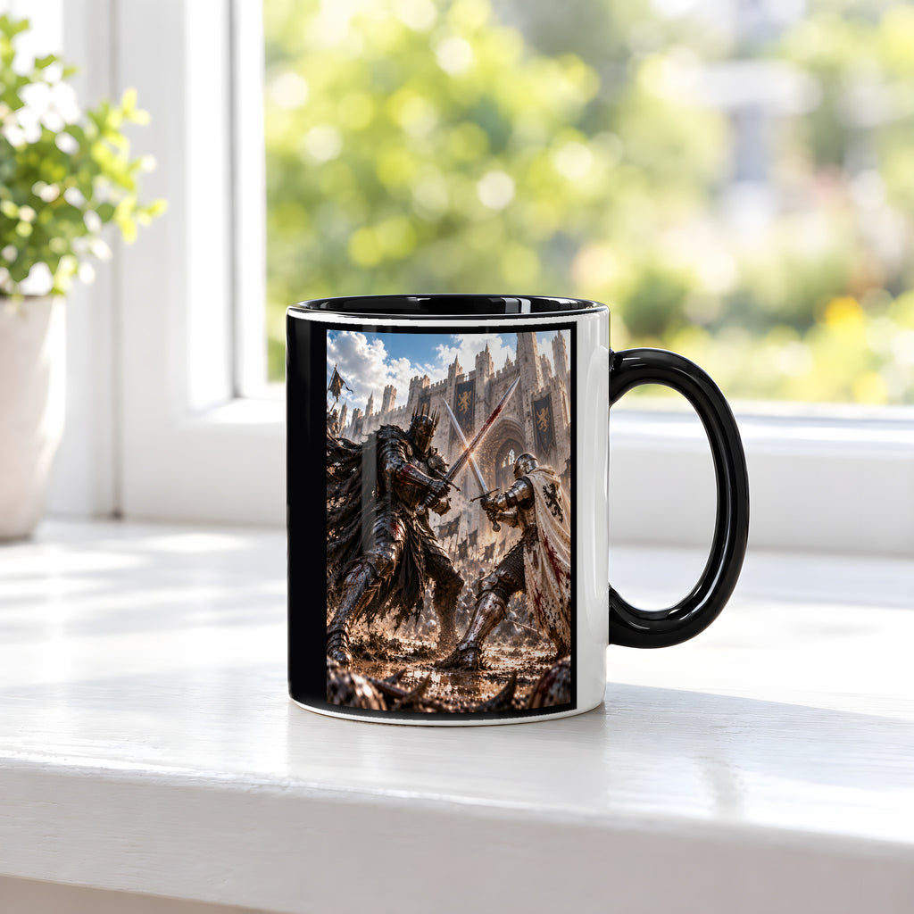 Schwertkampf – Fantasywand-Fantasymotiv. 3 FENSTER. Innen schwarz.