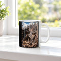 Schwertkampf – Fantasywand-Fantasymotiv. 3 FENSTER. Weiß.
