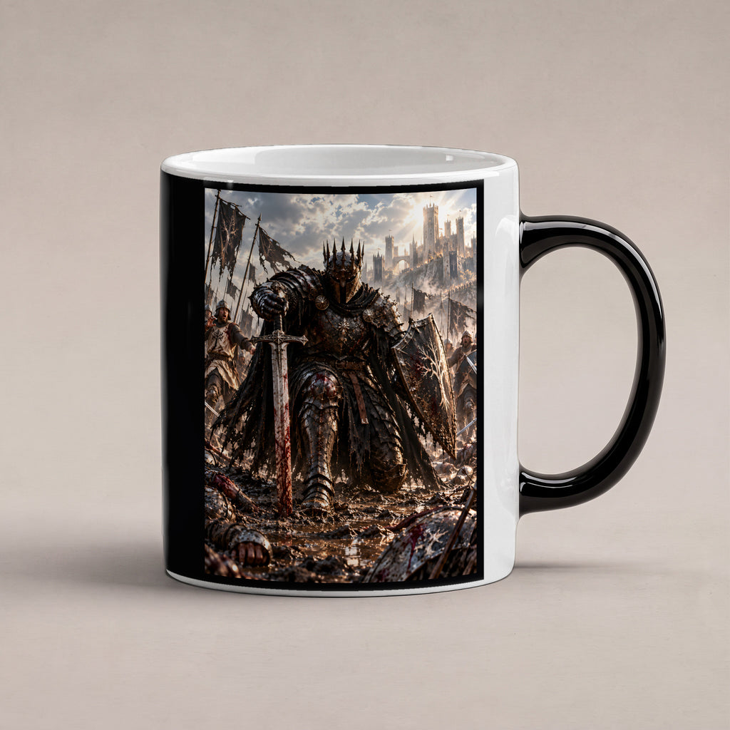 Wieder aufstehen – Fantasywand-Fantasymotiv. 1 STUDIO HEISS. Zaubertasse: Wärmeeffekt.