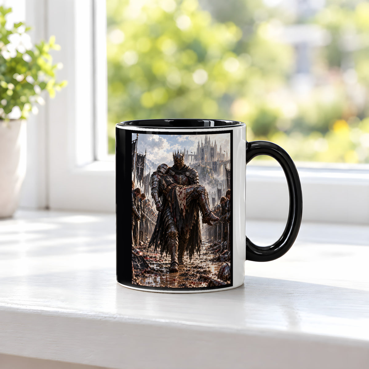 Abschied – Fantasywand-Fantasymotiv. 3 FENSTER. Innen schwarz.