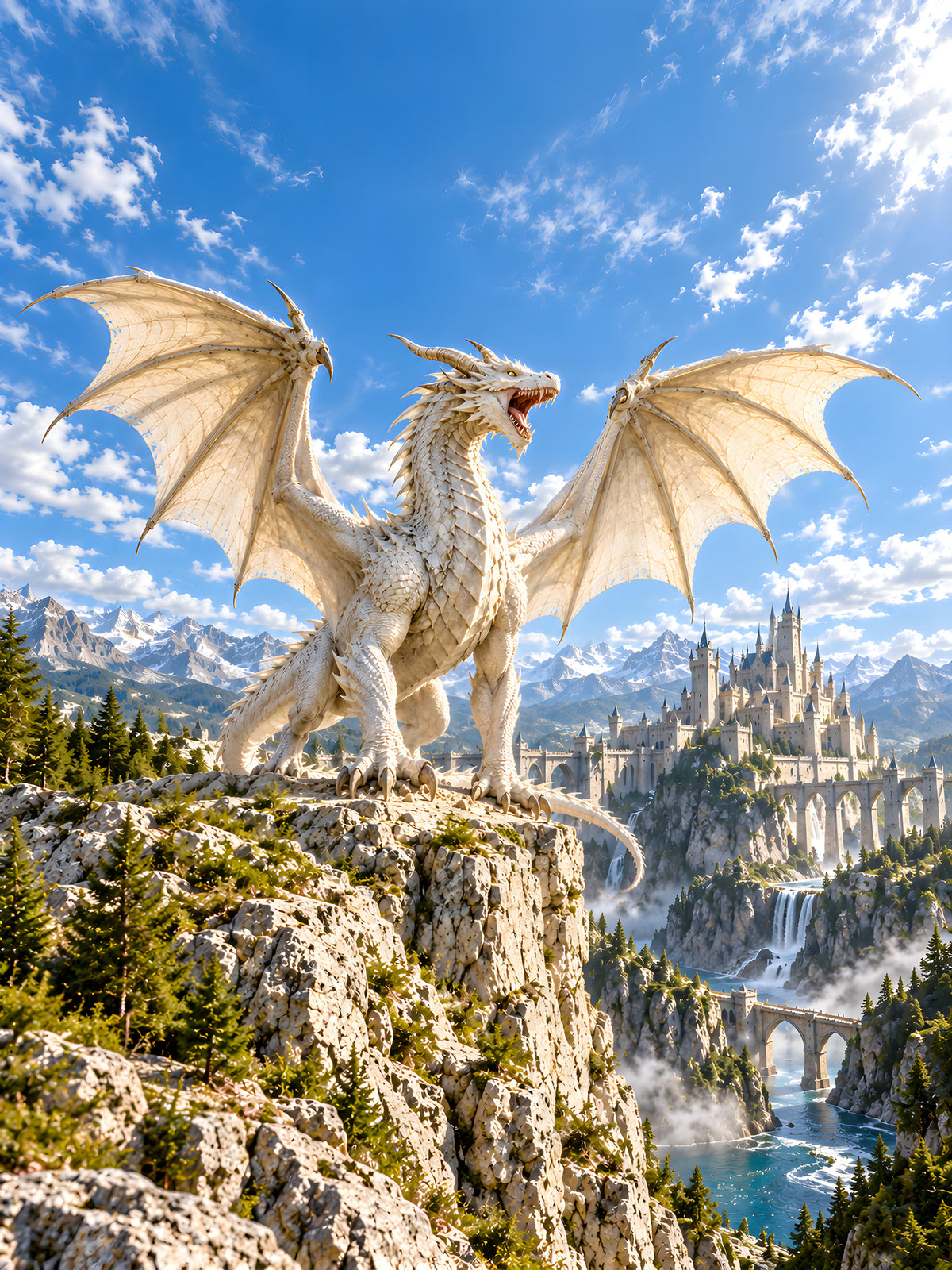 Der Elfenbeinsturm – Fantasywand-Fantasymotiv. 4 MOTIV VOLLSTAENDIG.