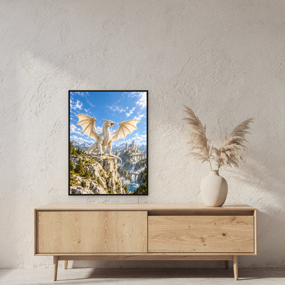 Der Elfenbeinsturm – Fantasywand-Fantasymotiv. 2 RAUM 60x80cm.