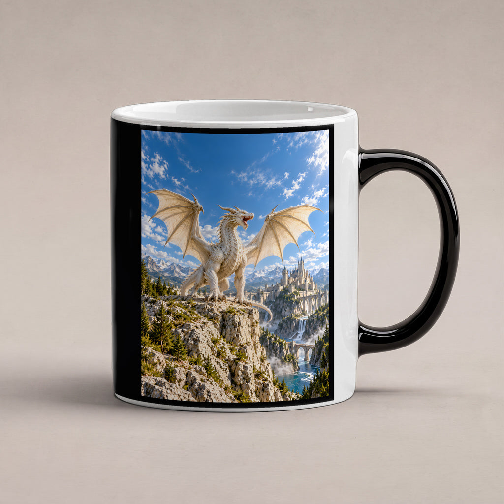 Der Elfenbeinsturm – Fantasywand-Fantasymotiv. 1 STUDIO HEISS. Zaubertasse: Wärmeeffekt.