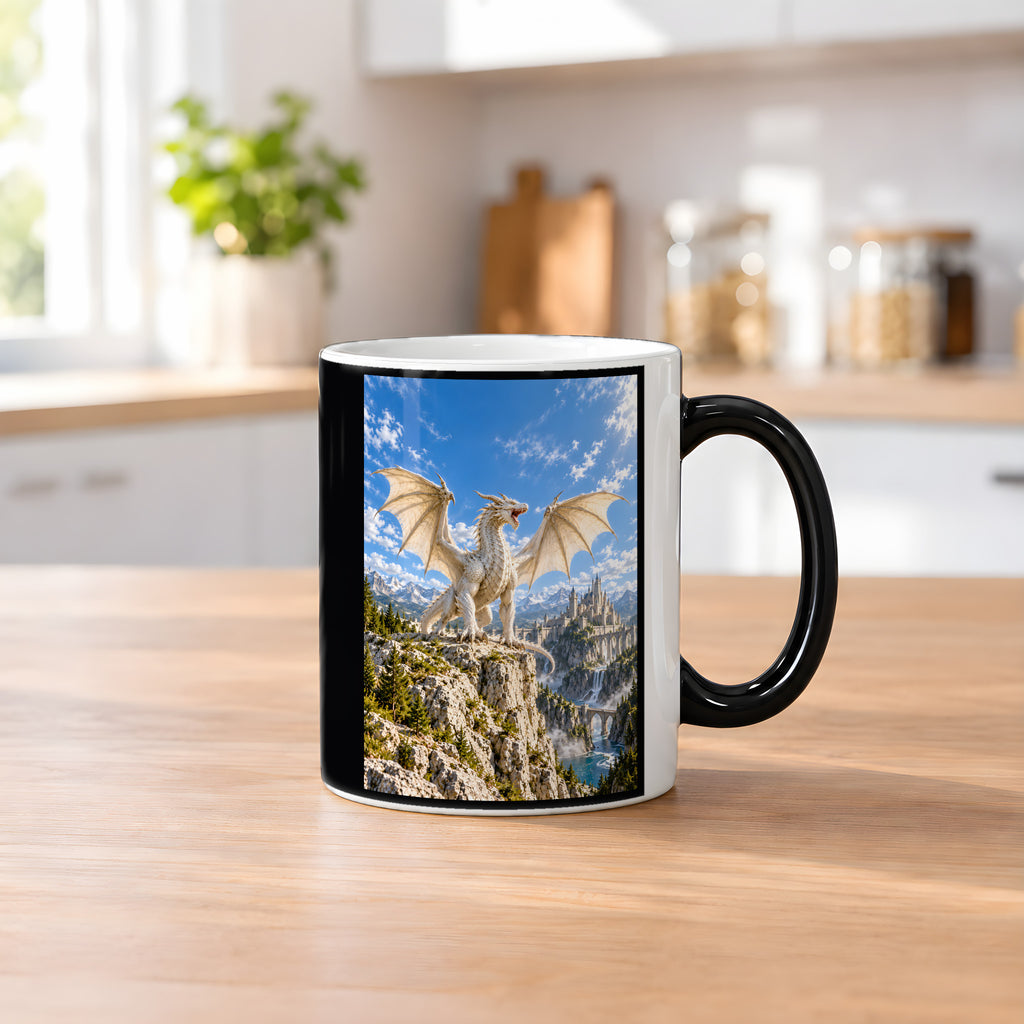 Der Elfenbeinsturm – Fantasywand-Fantasymotiv. 2 KUECHE HEISS. Zaubertasse: Wärmeeffekt.