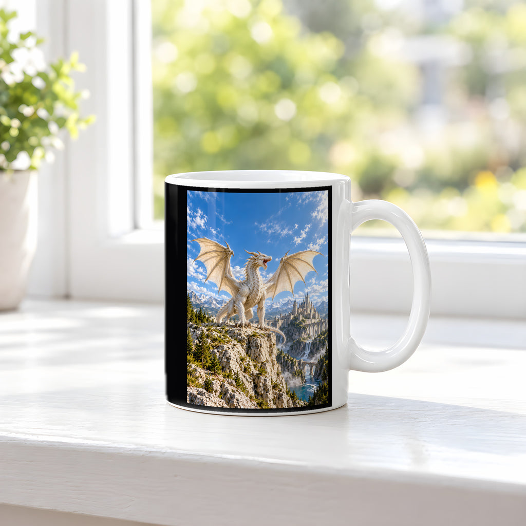 Der Elfenbeinsturm – Fantasywand-Fantasymotiv. 3 FENSTER. Weiß.