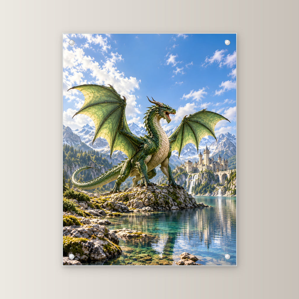 Der Smaragdwächter – Fantasywand-Fantasymotiv. 1 FRONTAL.