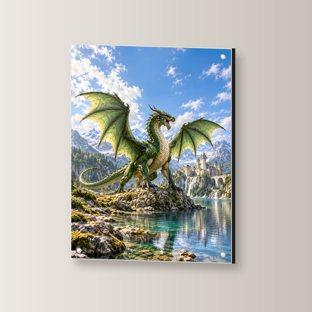 Der Smaragdwächter – Fantasywand-Fantasymotiv. 3 WINKEL.