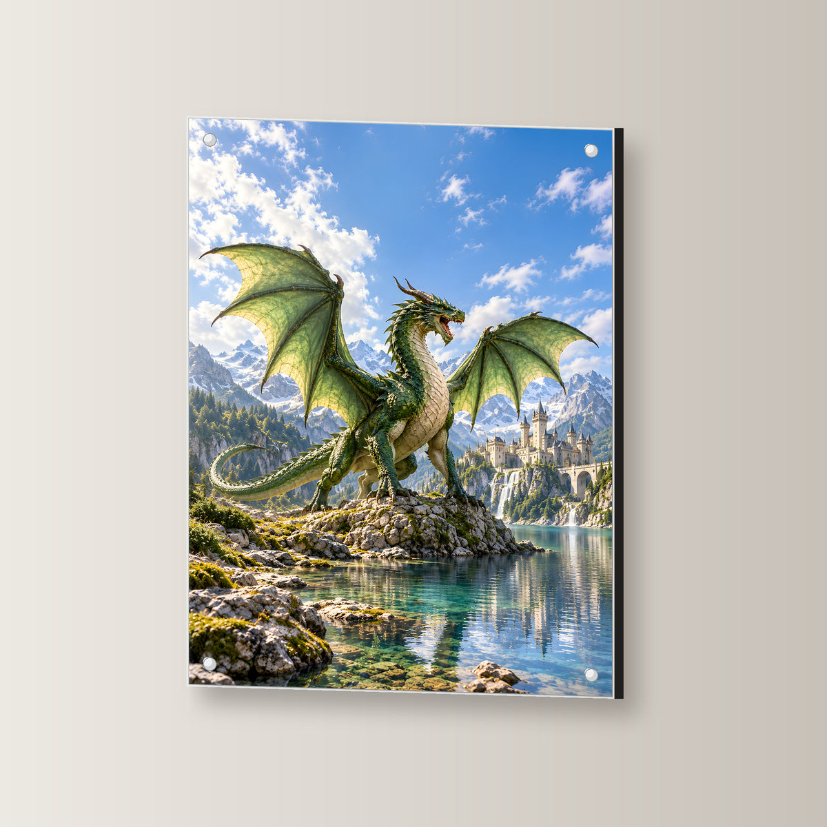 Der Smaragdwächter – Fantasywand-Fantasymotiv. 3 WINKEL.