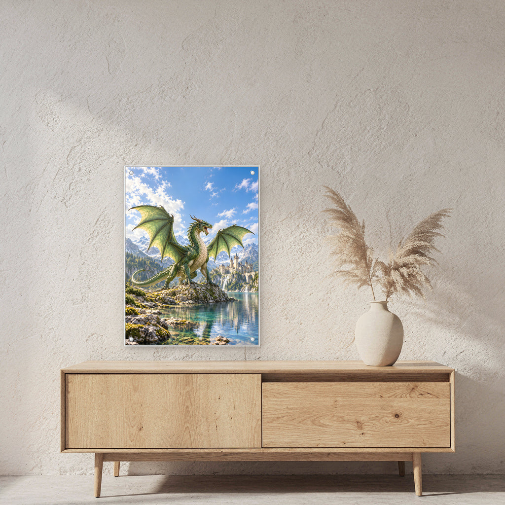 Der Smaragdwächter – Fantasywand-Fantasymotiv. 2 RAUM 60x80cm.