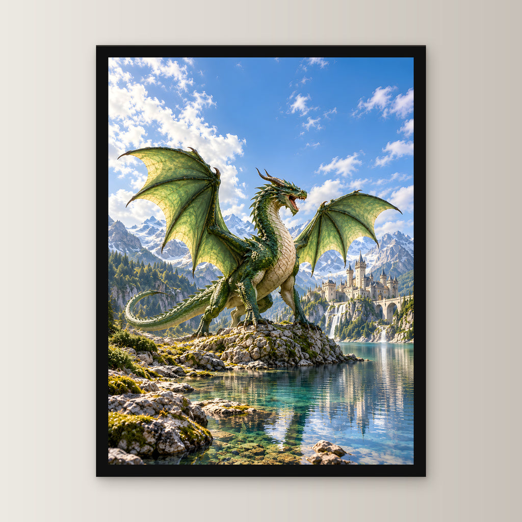 Der Smaragdwächter – Fantasywand-Fantasymotiv. 1 FRONTAL.
