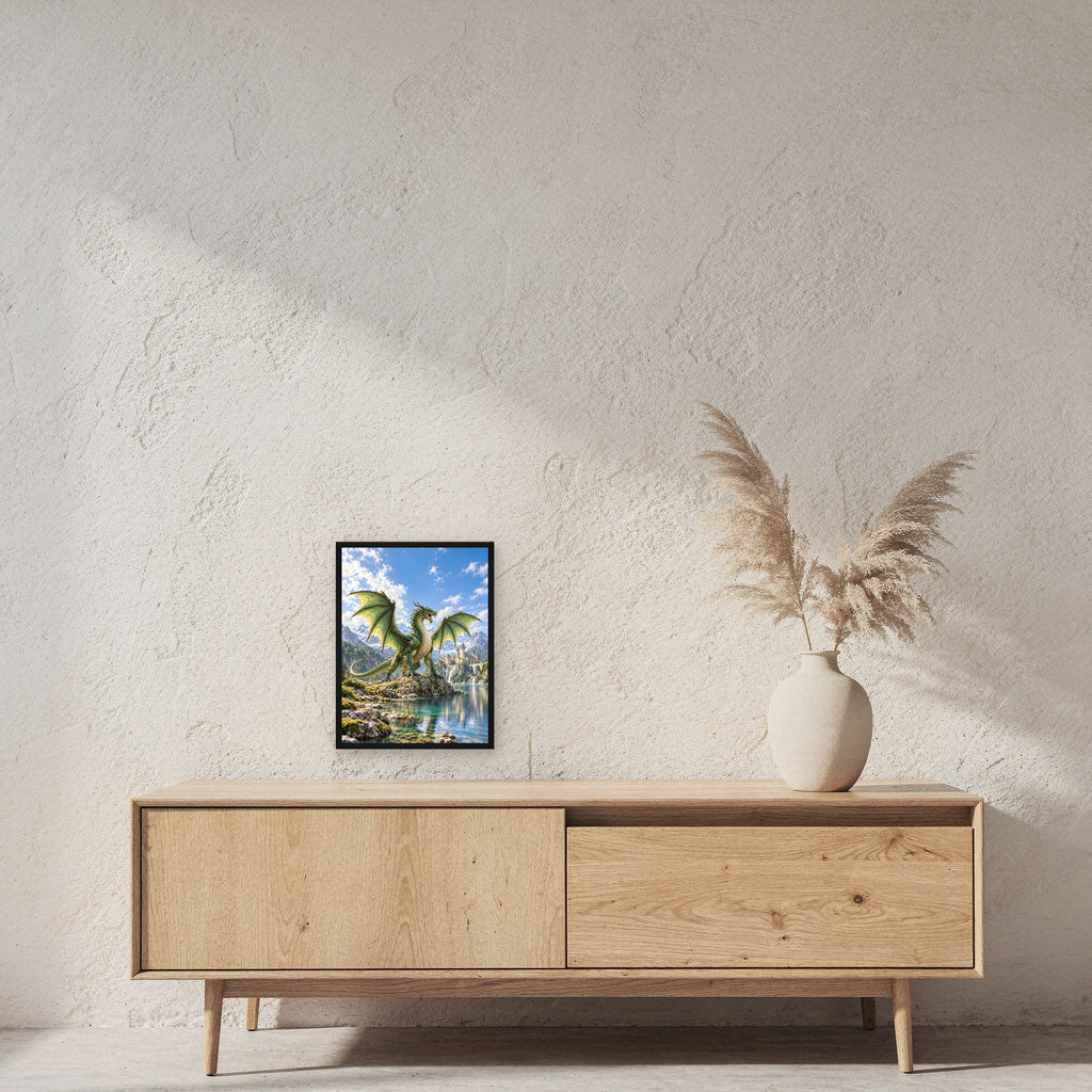 Der Smaragdwächter – Fantasywand-Fantasymotiv. 2 RAUM 30x40cm.