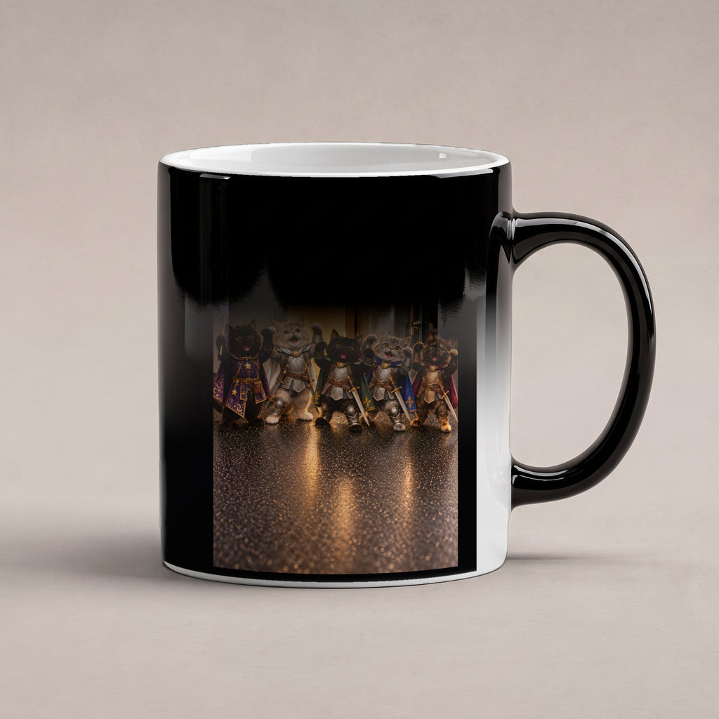 Gruppenpose tiefere Ansicht. Katzentasse. 6 WAERMEEFFEKT · Zaubertasse