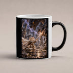 Drachenkampf zwischen Säulen. Katzentasse. 1 STUDIO · Zaubertasse