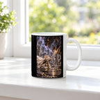 Drachenkampf zwischen Säulen. Katzentasse. 3 FENSTER · Weiß